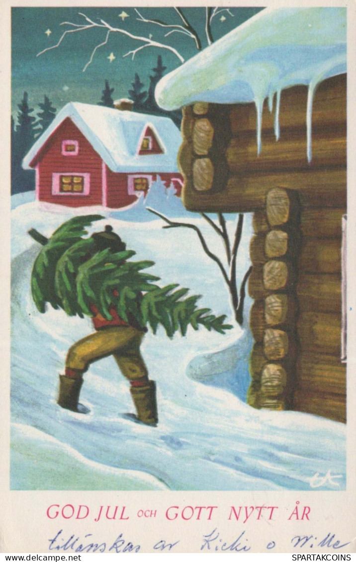 Happy New Year Christmas CHILDREN Vintage Postcard CPSMPF #PKD914.GB - Nouvel An