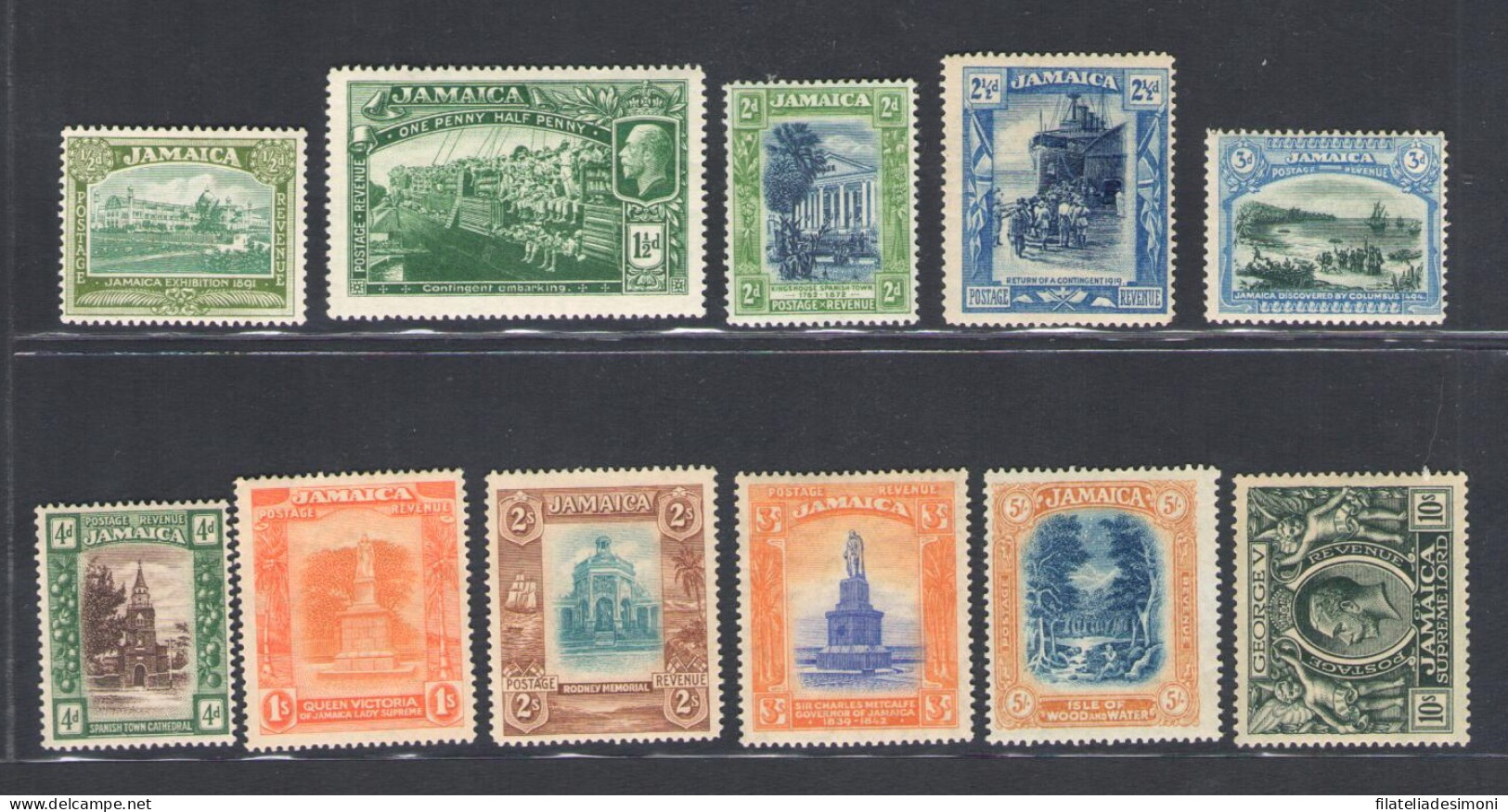 1919-21 JAMAICA - Stanley Gibbons N. 78/89 - MH* ( Manca N. 79 ) - Other & Unclassified