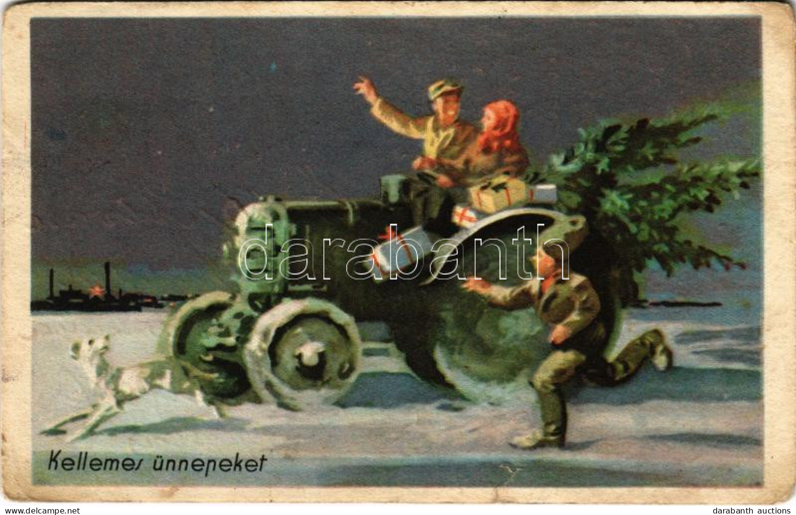 * T3 Kellemes ünnepeket! Magyar Szocreál Propaganda. Művészeti Alkotások / Holiday Greeting Card, Hungarian Socialist Pr - Unclassified