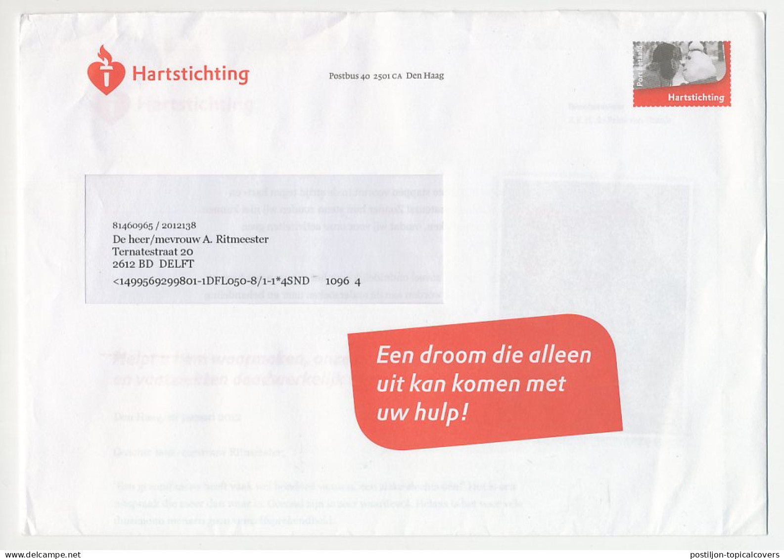 Attentie Zegel ( Voorgedrukt ) - Hartstichting - Other & Unclassified