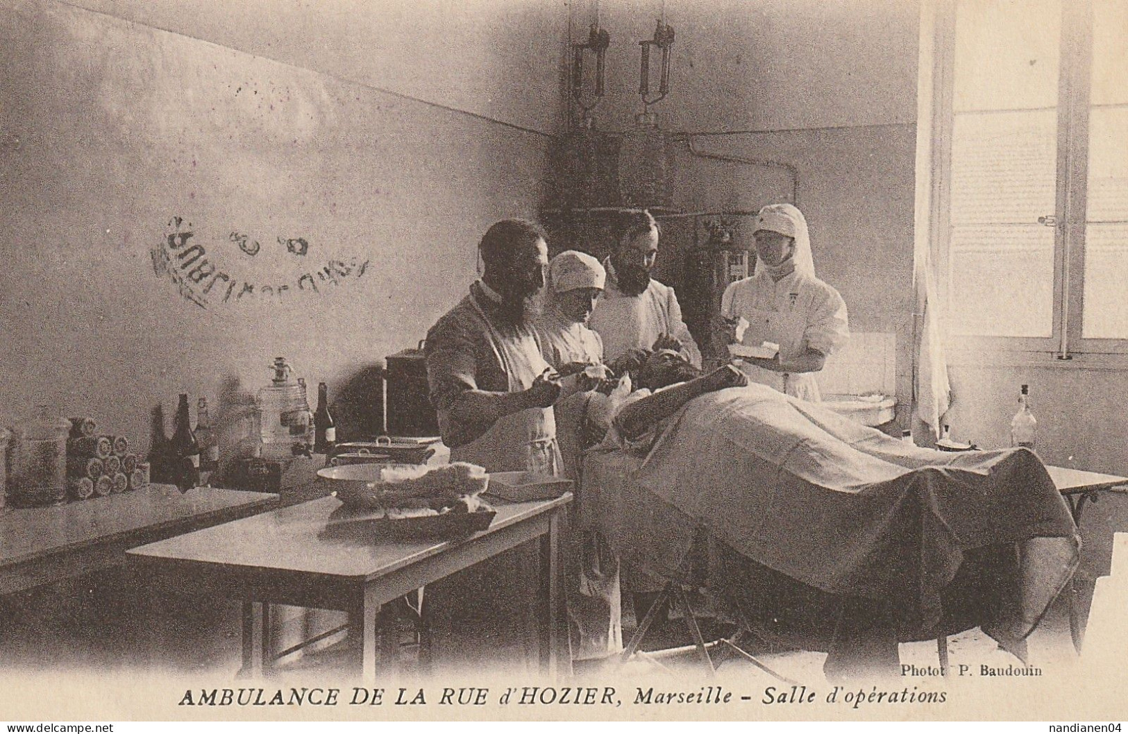 CPA - 13 - Marseille - Ambulance De La Rue D'Hozier - Salle D' Opération - Joliette, Port Area