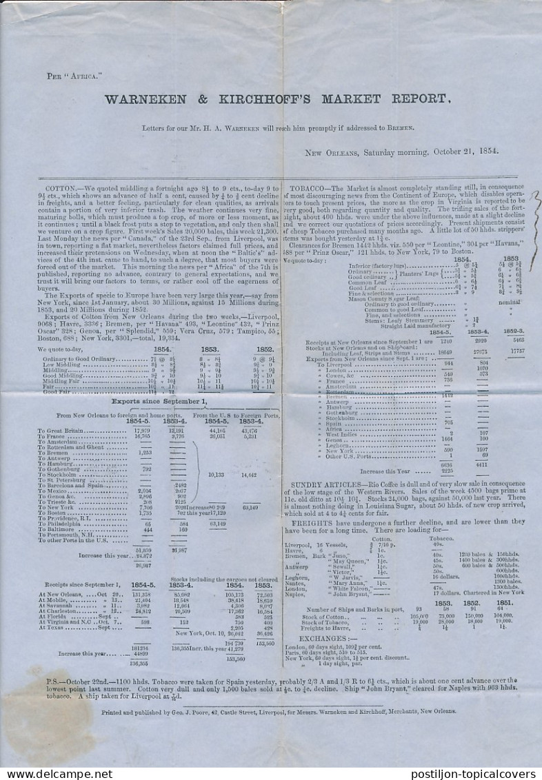 Amsterdam 1 1/2 C. Drukwerk Driehoekstempel 1854 - Fiscale Zegels