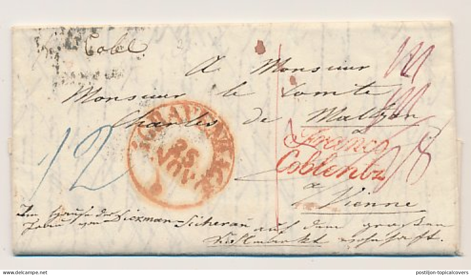 Den Haag - Wien Oostenrijk 1833 - Franco Coblentz - ...-1852 Voorlopers