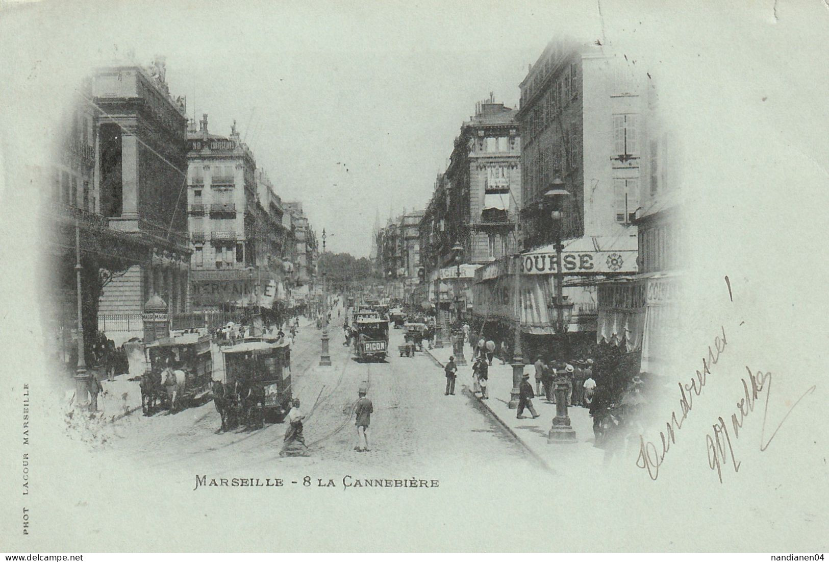 CPA - 13 - Marseille - La Cannebière - Lacour - Précurseur N°8 - Joliette, Port Area