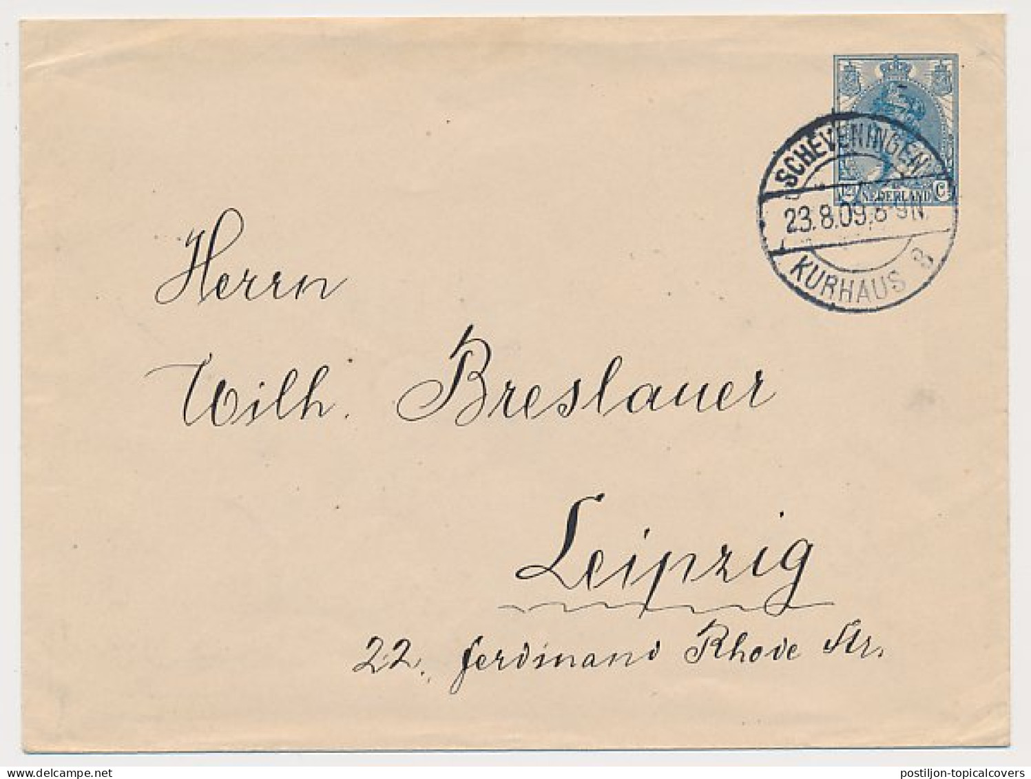 Envelop G. 13 B Scheveningen - Duitsland 1909 - Postal Stationery