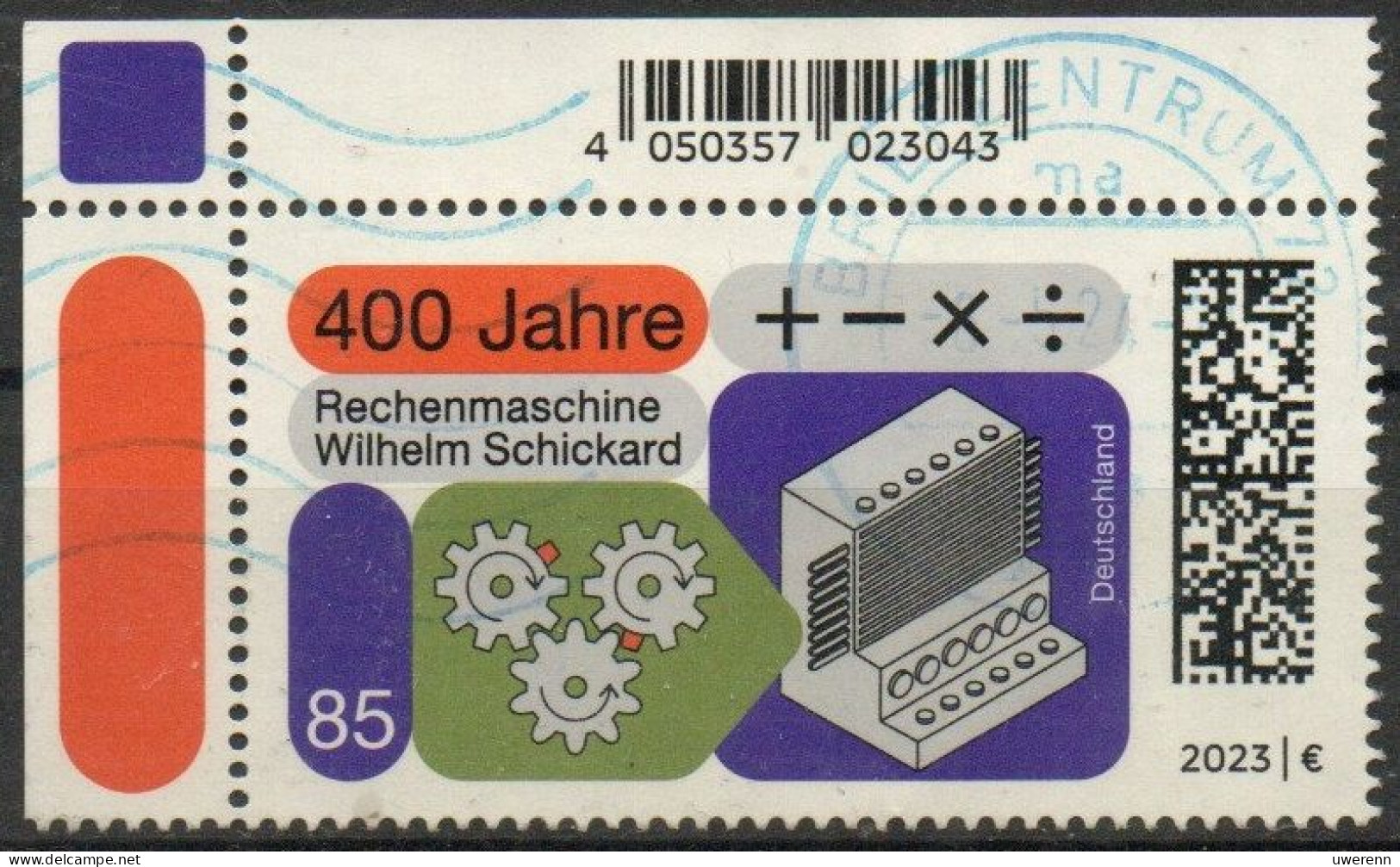 Deutschland 2023. 400 Jahre Rechenmaschine Von Schickard, Mi 3786 Gestempelt - Gebraucht