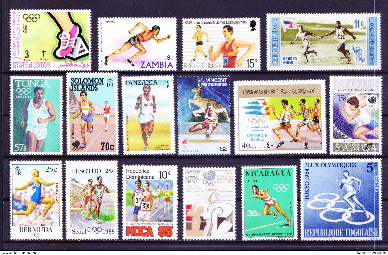 Sports - Athletics Track & Field Events Running  33 Different MNH Stamps Rare Collection, Lot - Athlétisme