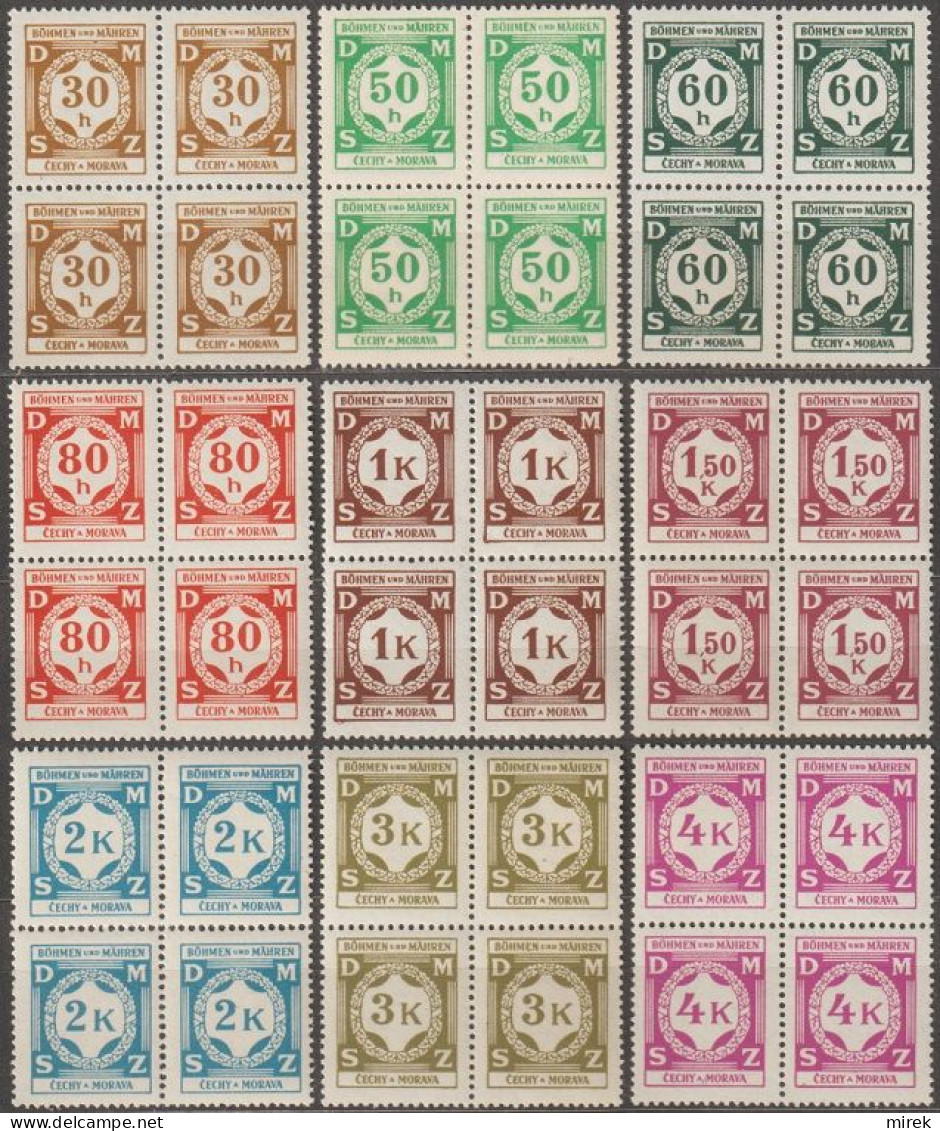 19/ Pof. SL 1,3-6,8-13, 4-blocks - Unused Stamps