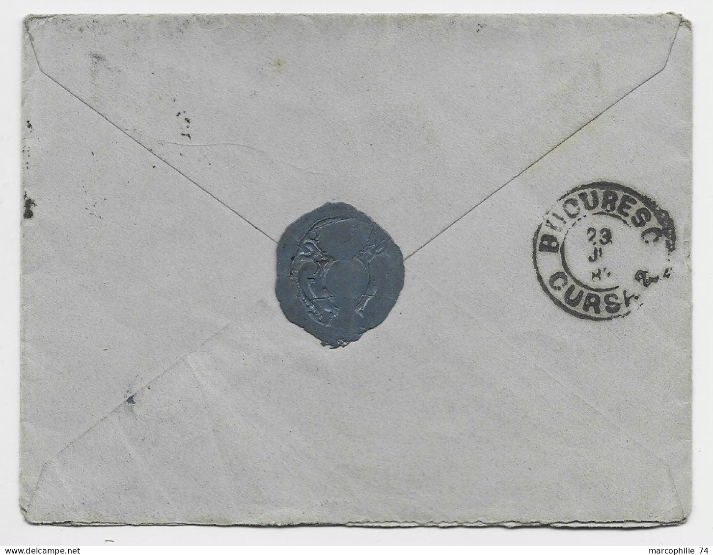 FRANCE SAGE 25C ROCHEFORT S MER 1877 CHAR INF LETTRE COVER POUR SECRETAIRE S.M REINE PALAIS ROYAL ROUMANIE ROMANIA - 1877-1920: Semi Modern Period