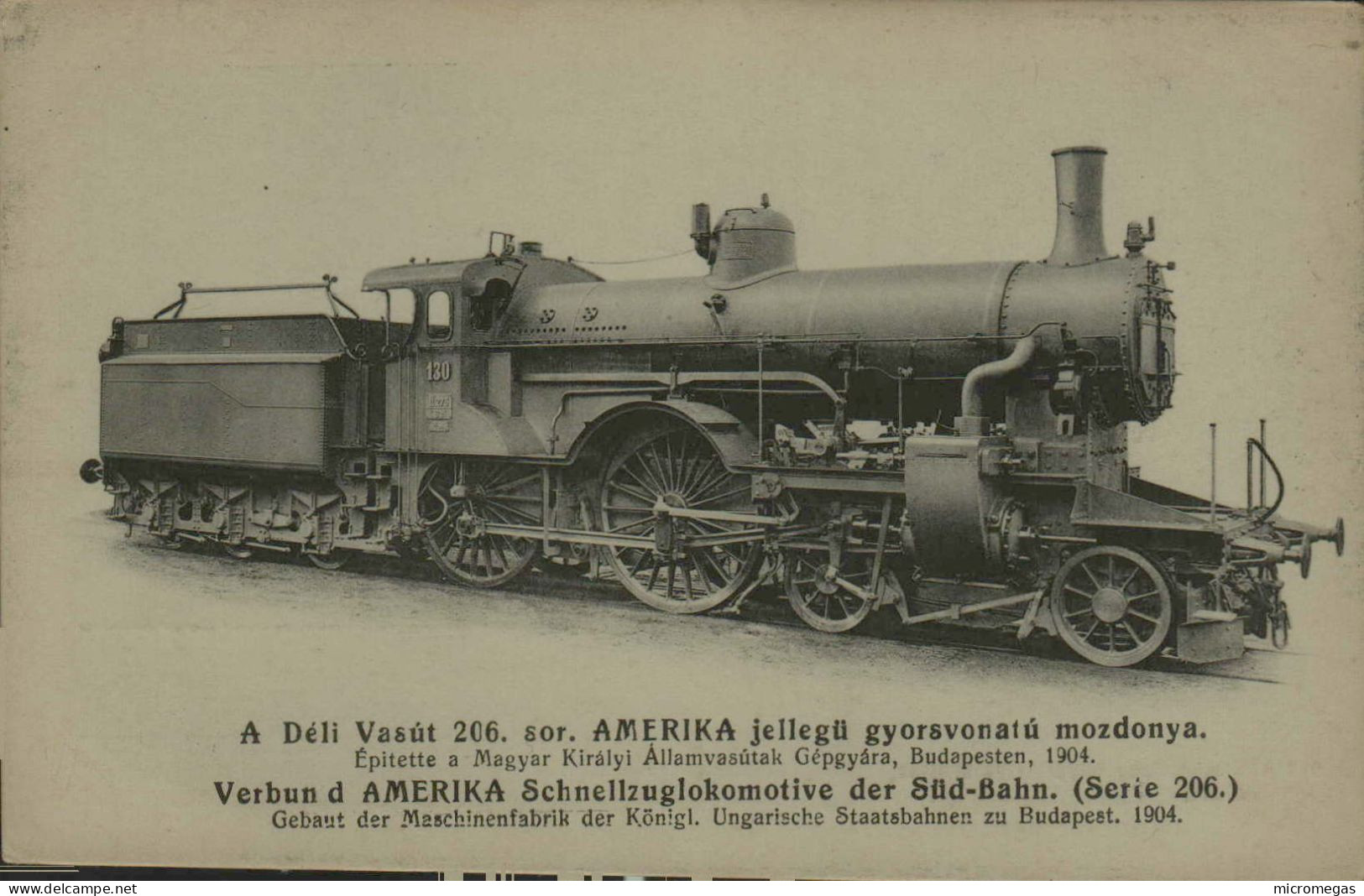 Hongrie - Locomotive "Amerika", Série 206 - Gebaut In Budapest 1904 - Trains