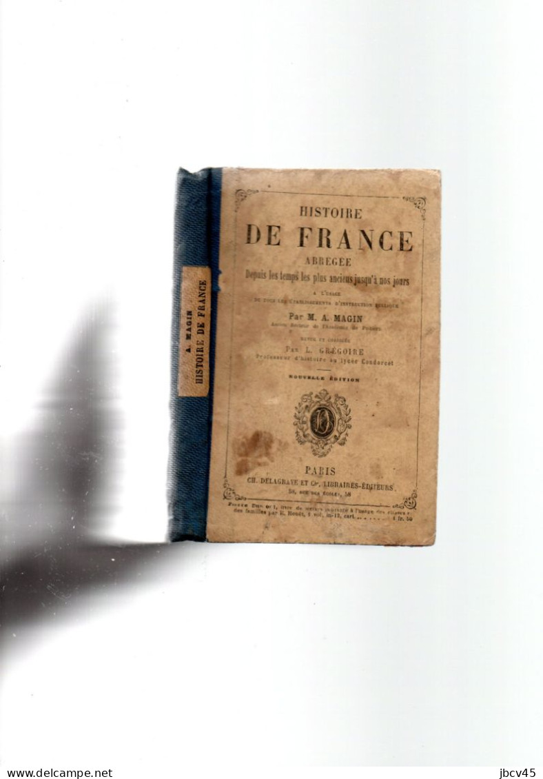 Histoire De France  Abregé Par M.A.Magin 1874 - 1801-1900