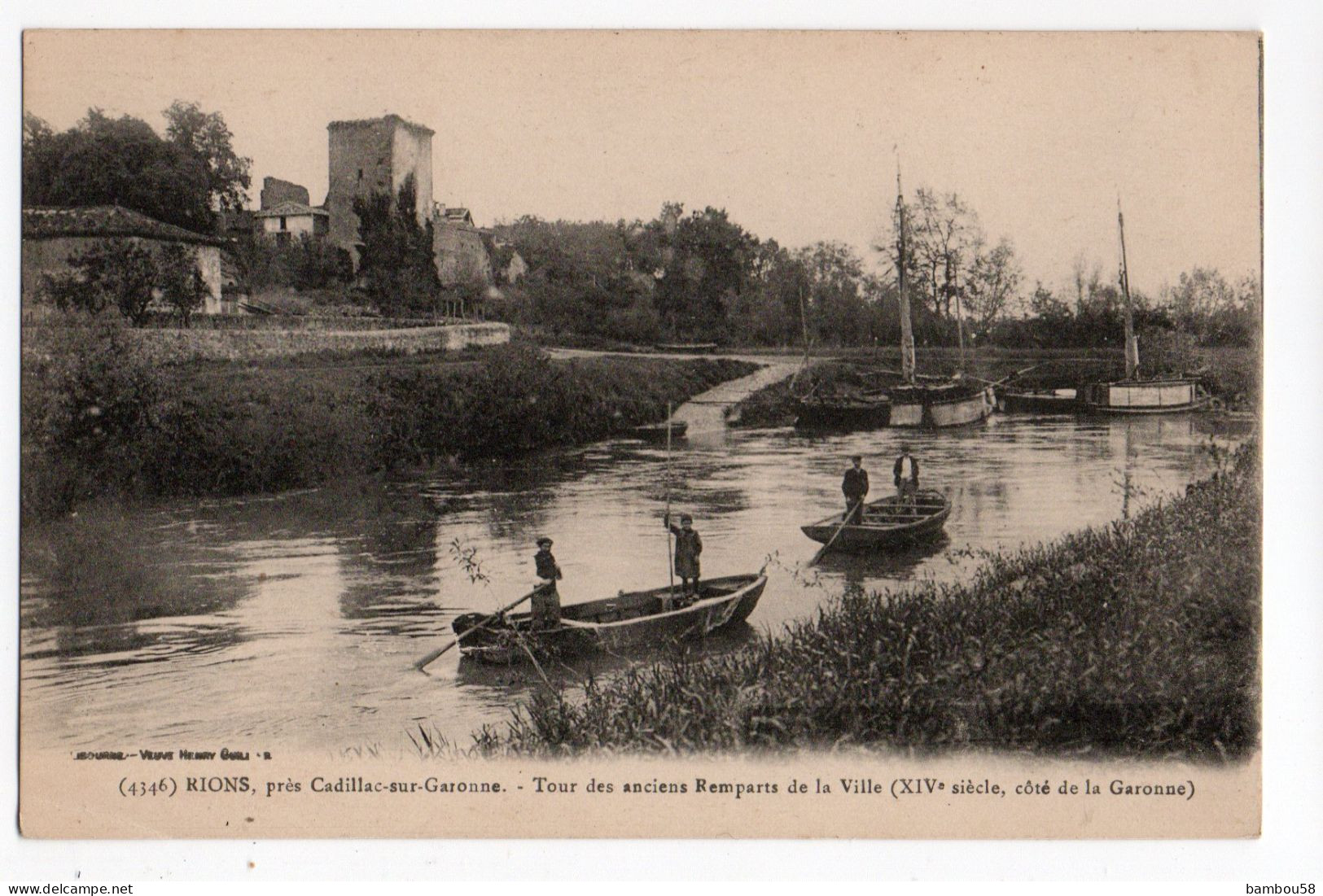 RIONS Près CADILLAC SUR GARONNE * GIRONDE * TOUR DES ANCIENS REMPARTS DE LA VILLE * BARQUES * - Cadillac