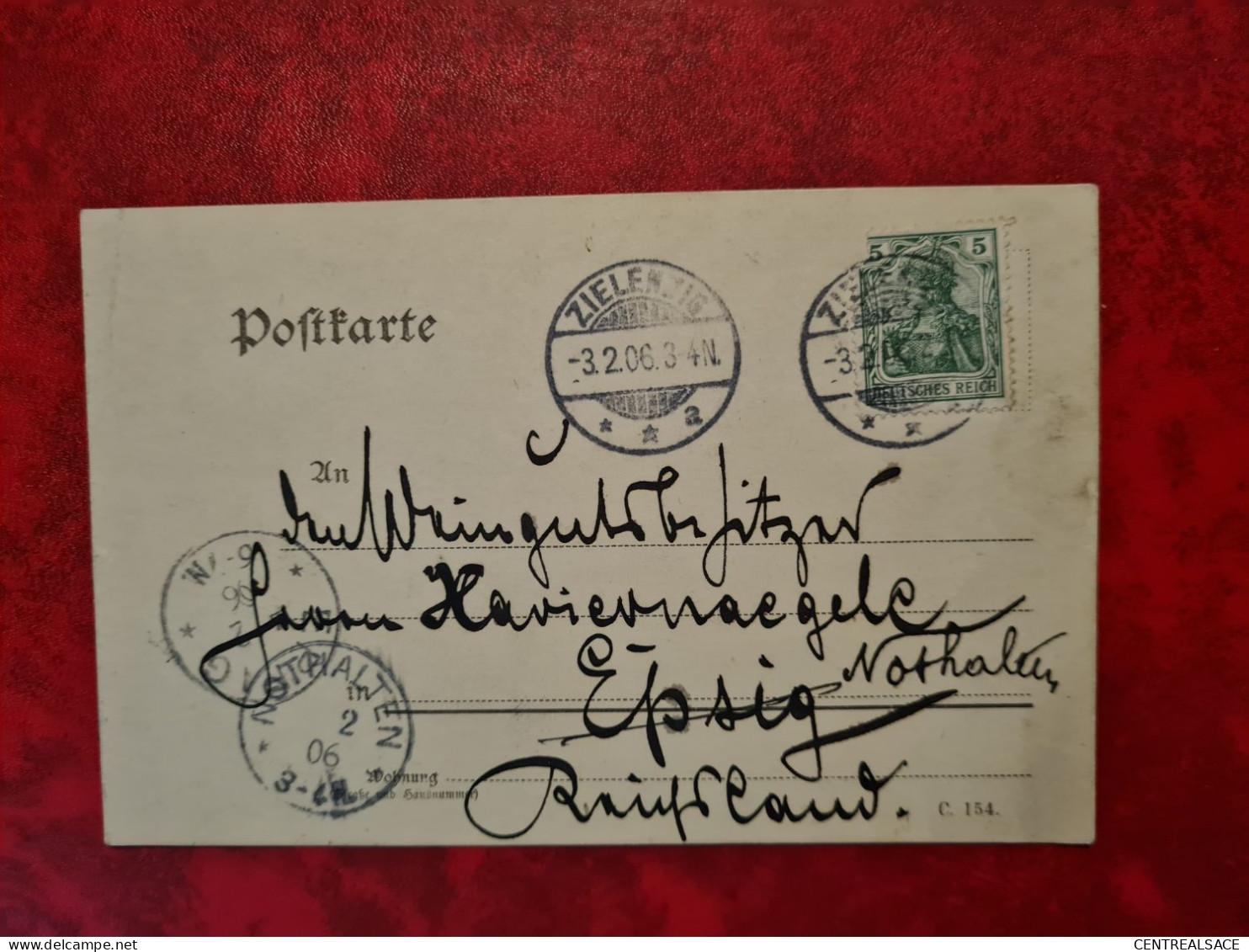 CARTE 1906 ZIELENZIG POUR CACHET NATHALTEN ET EPFIG - Autres & Non Classés