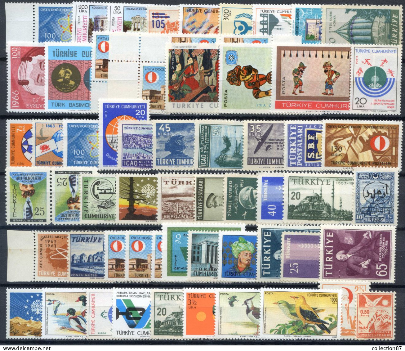 REF093 > TURQUIE < LOT De 60 Valeurs * * Neuf Luxe  MNH * * - Collezioni & Lotti