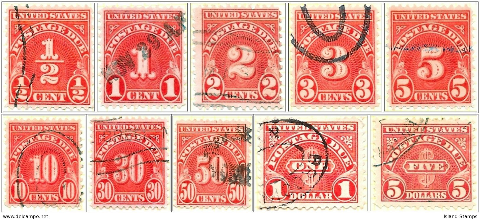 USA 1930 Full Set Of Ten Postage Dues Used - Gebraucht