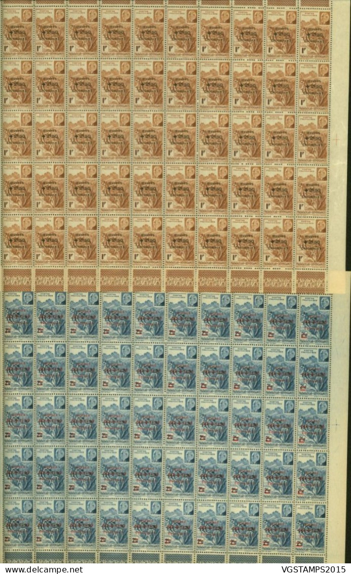 Madagascar 1944 - Colonie Française- Timbres Neufs. Yvert Nr.: 284/285. Feuille De 50. RARE EN FEUILLE ... (EB) AR-02720 - Nuovi