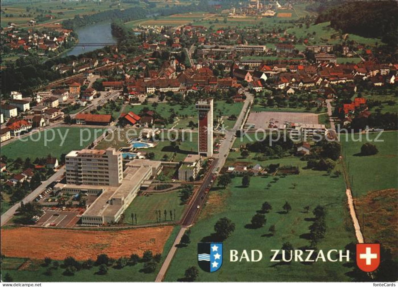 11851326 Bad Zurzach Fliegeraufnahme Mit Thermalbad Und Rheumazentrum Bad Zurzac - Altri & Non Classificati