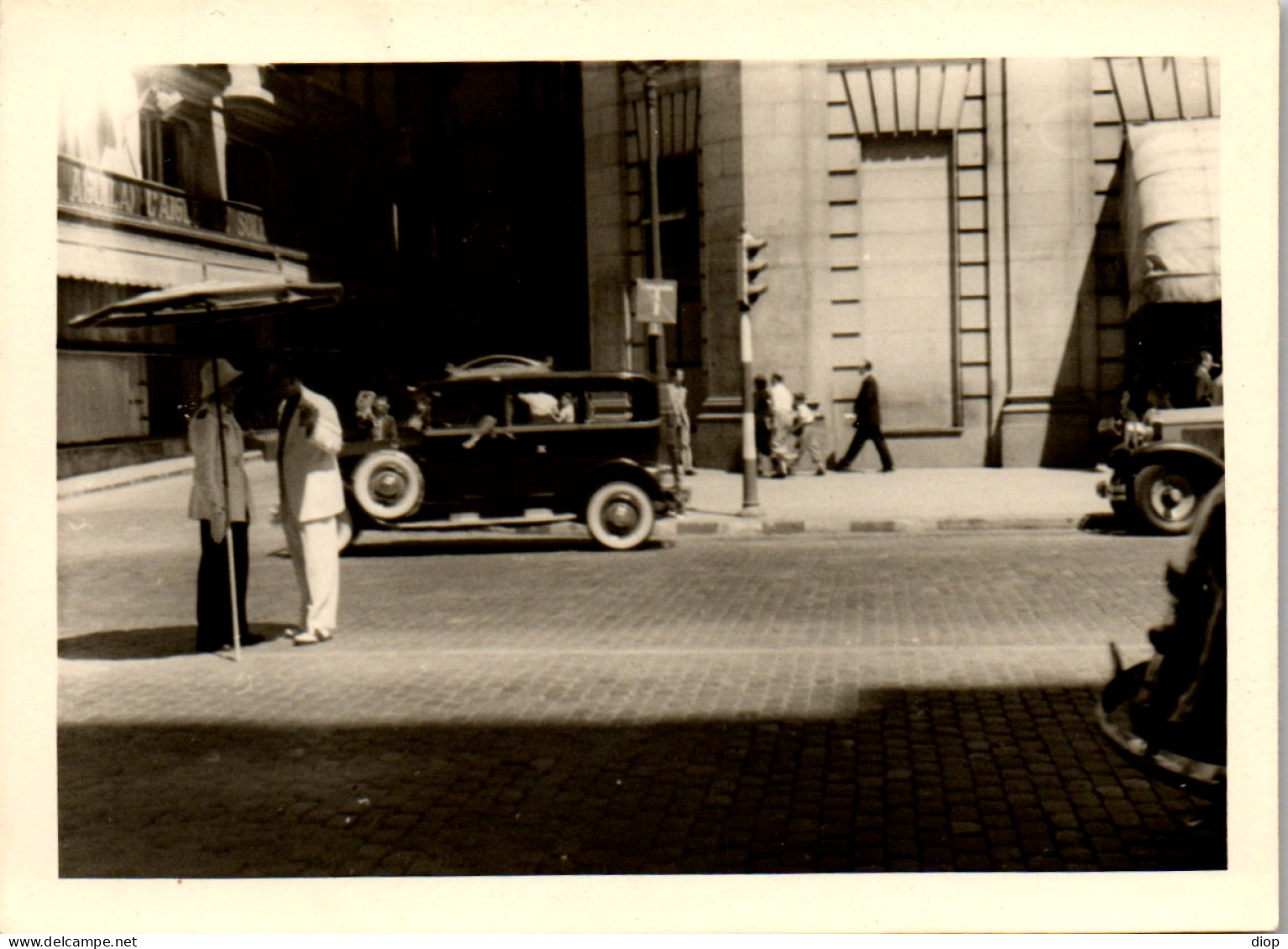 Photographie Photo Vintage Snapshot Amateur Automobile Voiture Auto Policier - Auto's