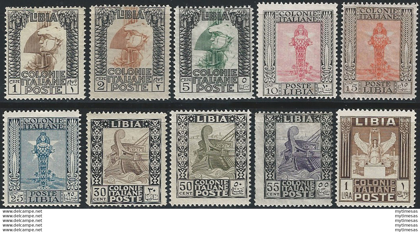 1924-29 Libia Pittorica 10v. Mc. MNH Sassone N. 44/53 - Autres & Non Classés