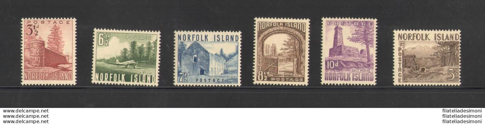 1953 Norfolk - Stanley Gibbons N. 13-18 - 6 Valori - MNH** - Autres & Non Classés