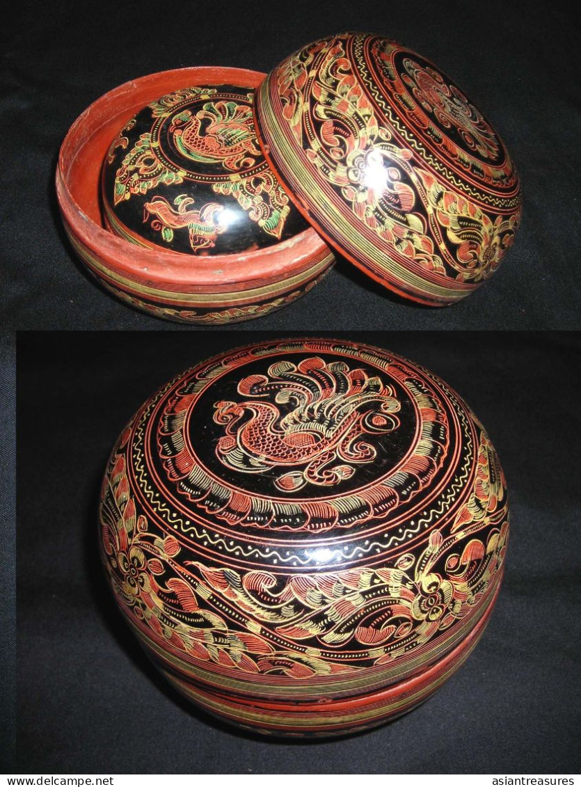 Antique Burma  Special 2-piece Museum Quality Round Box-in-box Intricate Work - Asian Art