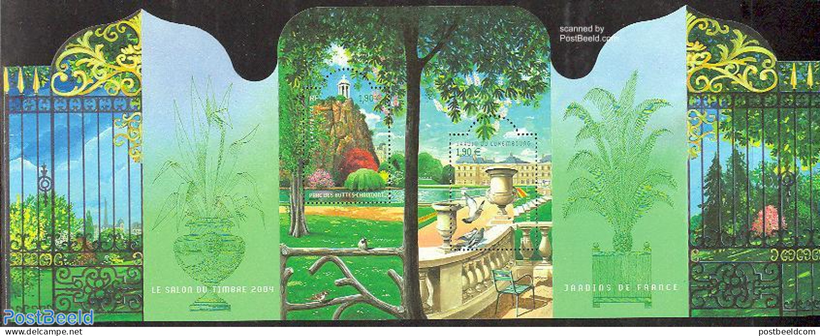 France 2003 Gardens S/s, Mint NH, Nature - Birds - Gardens - Art - Castles & Fortifications - Unused Stamps