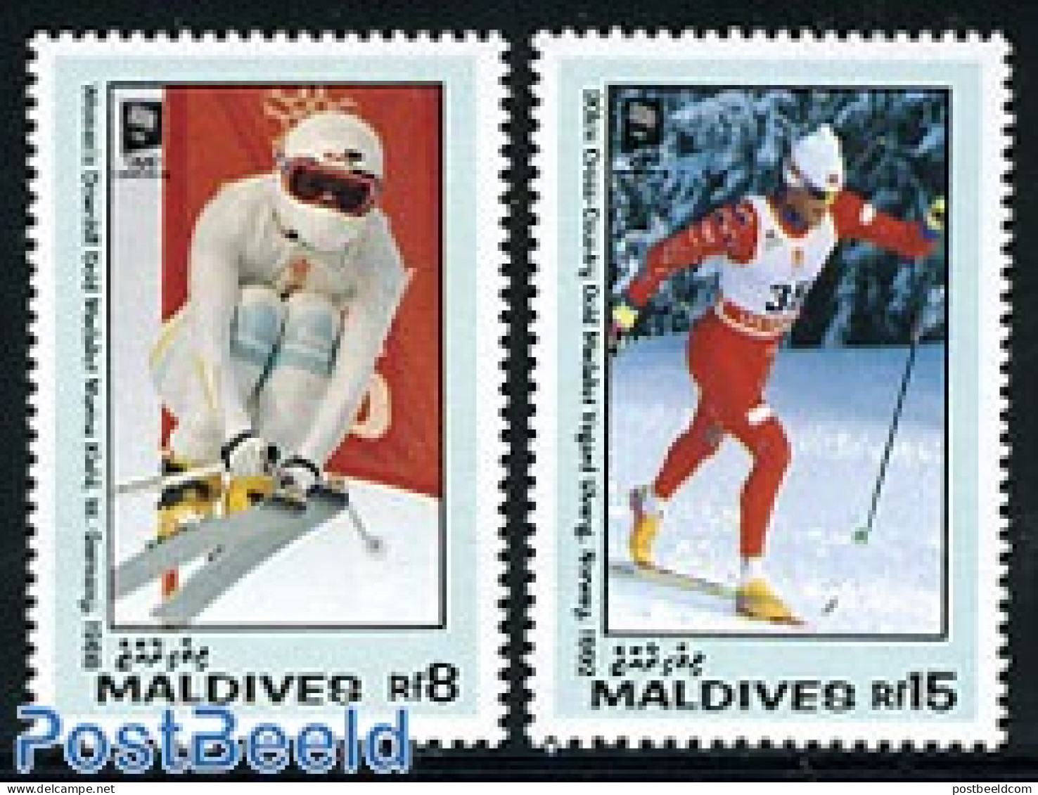 Maldives 1993 Olympic Winter Games 2v, Mint NH, Sport - Olympic Winter Games - Skiing - Ski