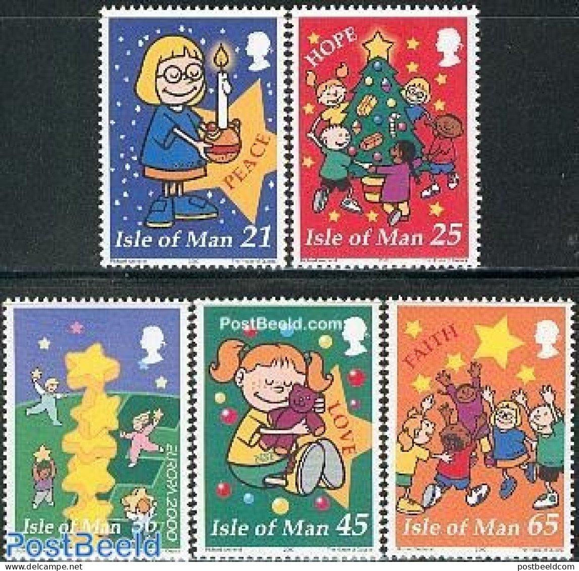 Isle Of Man 2000 Christmas 5v, Mint NH, History - Religion - Europa (cept) - Christmas - Noël