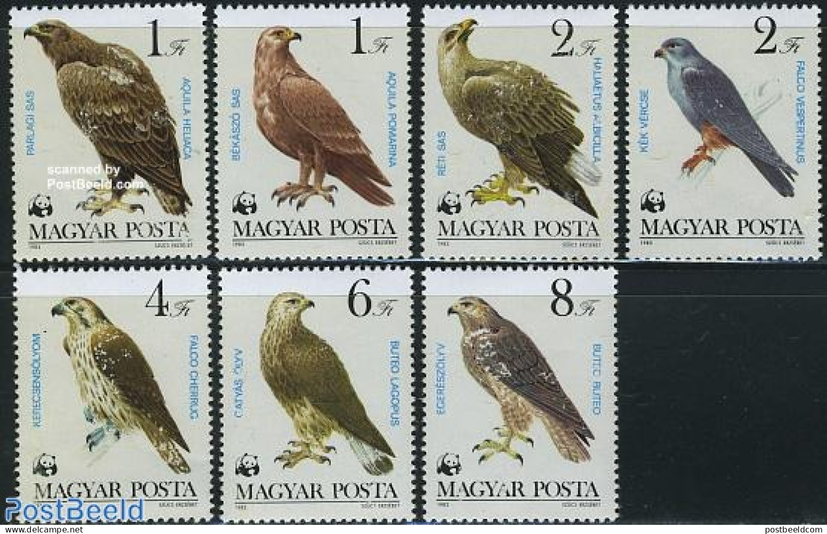 Hungary 1983 WWF, Birds 7v, Mint NH, Nature - Birds - Birds Of Prey - World Wildlife Fund (WWF) - Nuevos