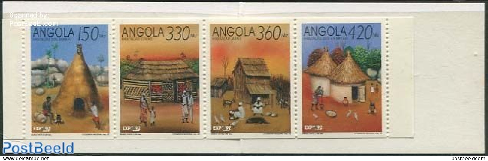 Angola 1992 Tradional Houses Booklet, Mint NH, Stamp Booklets - Art - Architecture - Zonder Classificatie