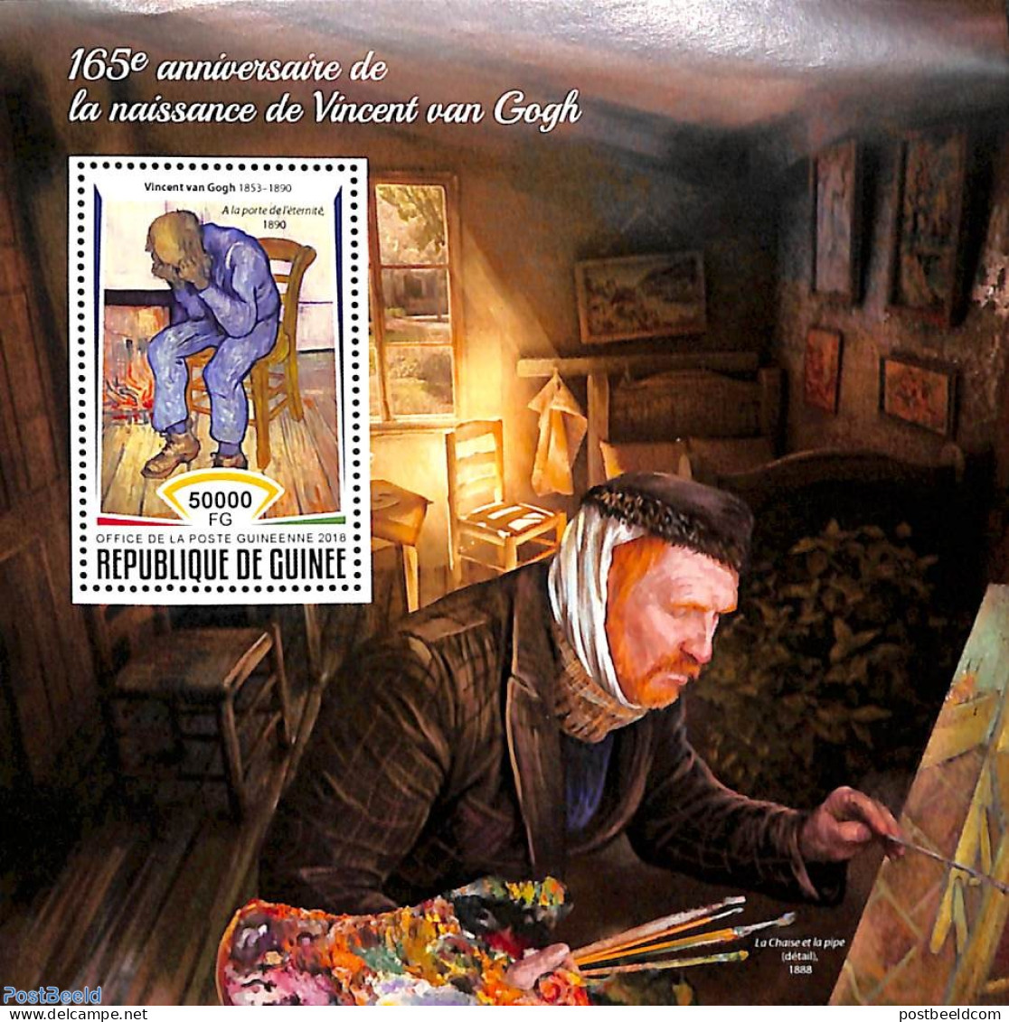 Guinea, Republic 2018 Vincent Van Gogh S/s, Mint NH, Art - Modern Art (1850-present) - Paintings - Vincent Van Gogh - Autres & Non Classés