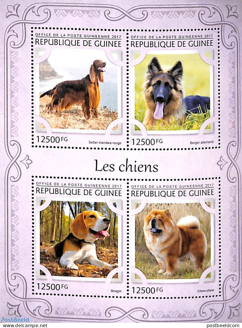 Guinea, Republic 2017 Dogs 4v M/s, Mint NH, Nature - Dogs - Autres & Non Classés