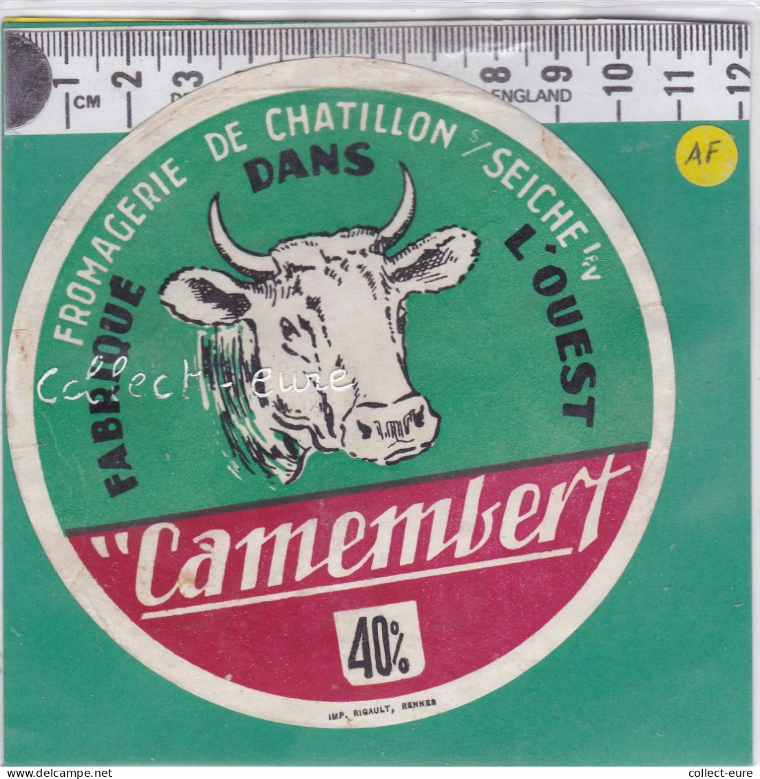 C1336 FROMAGE CAMEMBERT CHATILLON SUR SEICHE ILLE ET VILAINE 40 % - Formaggio