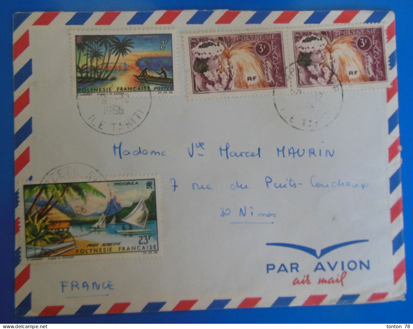 TIMBRE SUR LETTRE   -  POLYNESIE FRANCAISE - Lettres & Documents