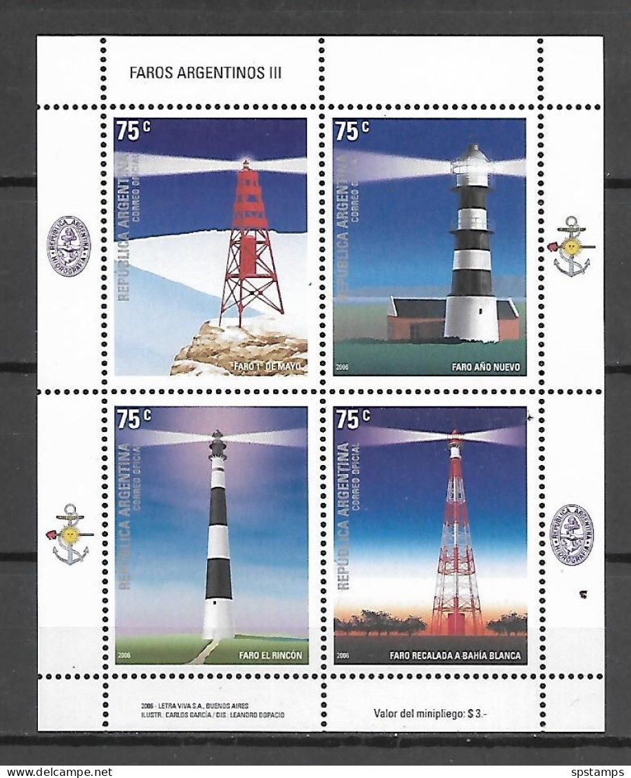 Argentina 2006 Lighthouses III MS MNH - Nuovi