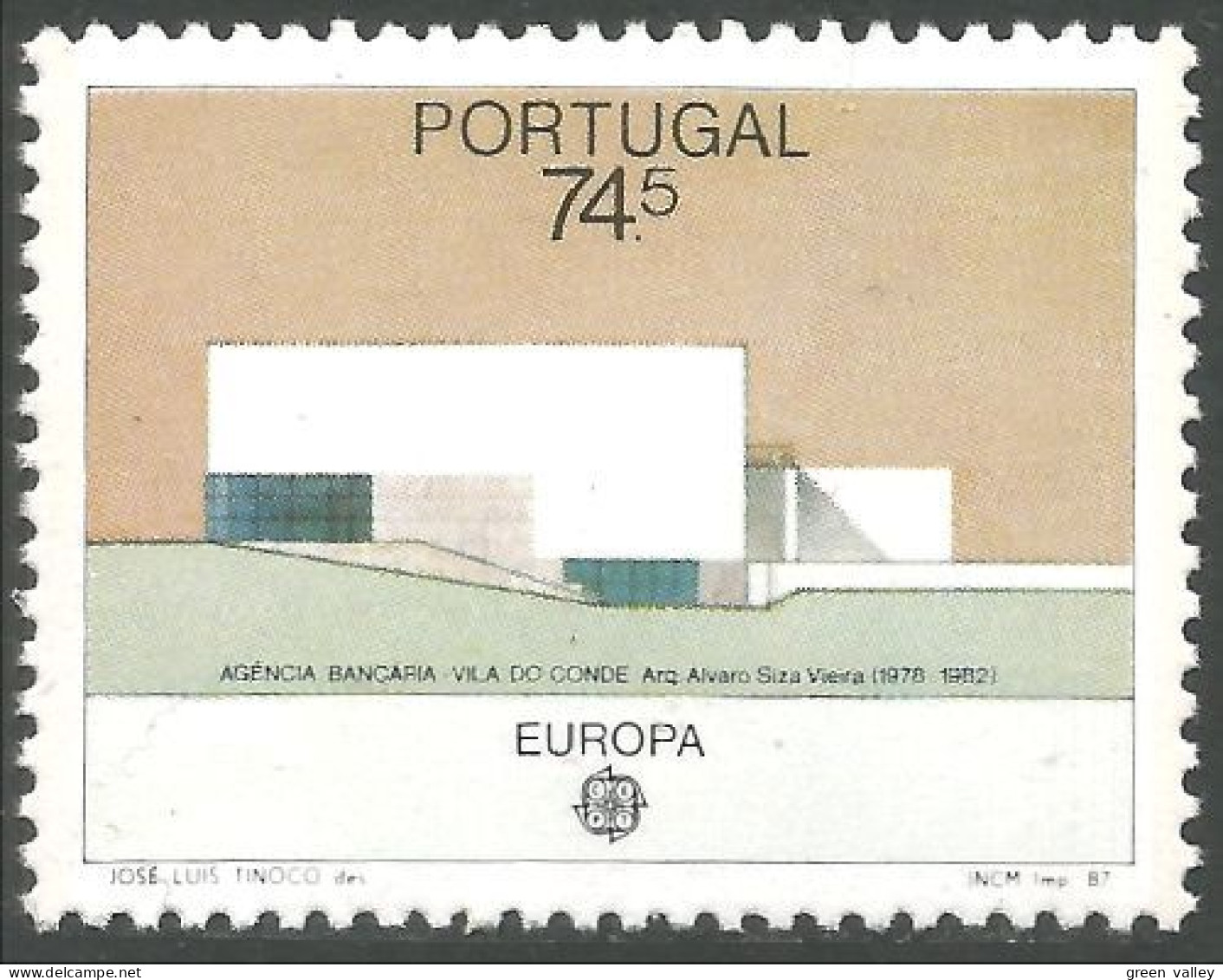 EU87-18b EUROPA-CEPT 1987 Portugal Architecture Moderne Banque Bank MNH ** Neuf SC - Monnaies