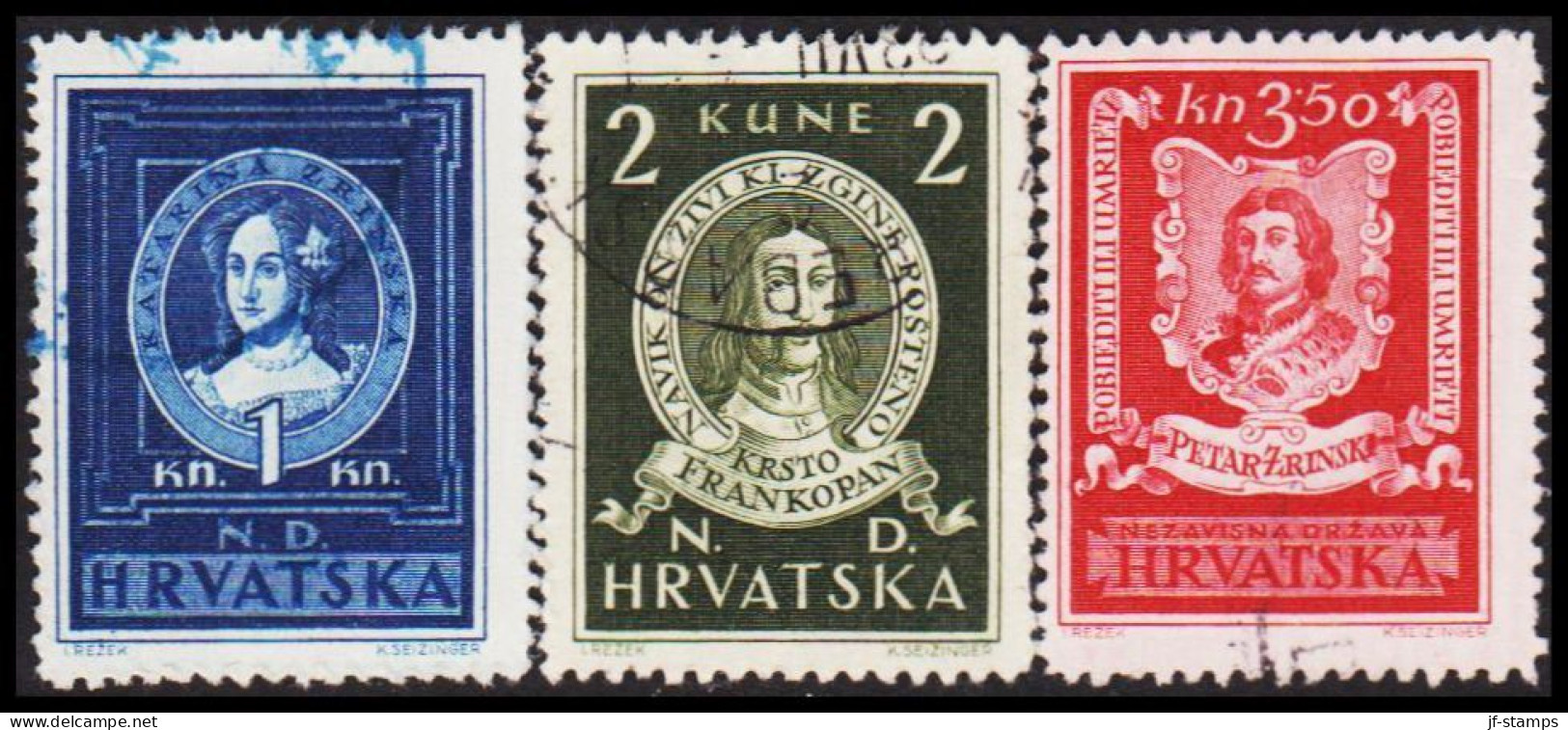 1943. HRVATSKA Personalities Complete Set.  (Michel 103-105) - JF546065 - Croatie