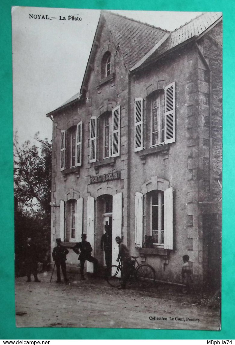 CARTE POSTALE NOYAL MORBIHAN LA POSTE AVEC FACTEURS VELO POUR NESLES LA VALLEE SEINE ET OISE 1925 POST CARD FRANCE - Poste & Facteurs