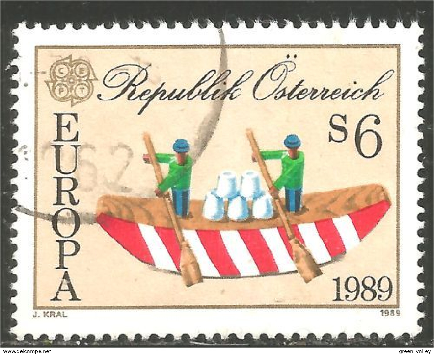 EU89-14c EUROPA-CEPT 1989 Austria Boat Bateau Jeux Enfants Children Games Kinderspiele - Schiffe