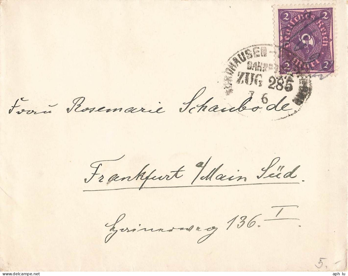 Bahnpost (Ambulant; R.P.O./T.P.O.) Nordhausen- (ZA2549) - Covers & Documents