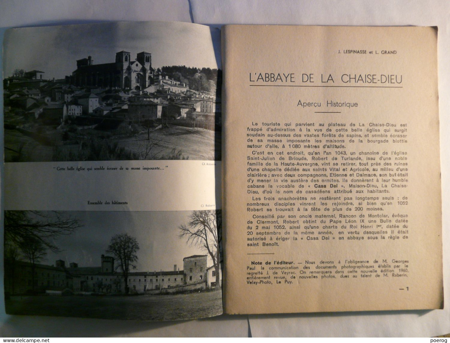 LA CHAISE DIEU - J. LESPINASSE & L. GRAND - CIRCA 1960 - IMPRIMERIE JEANNE D'ARC LE PUY EN VELAY - Monographie - Auvergne