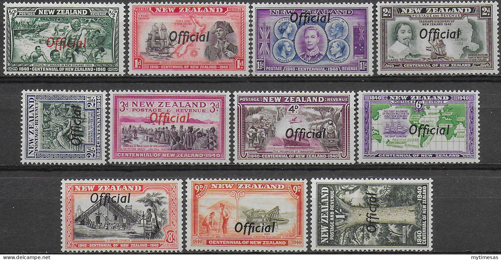 1940 New Zealand Official 11v. MH SG N. O141/O151 - Autres & Non Classés