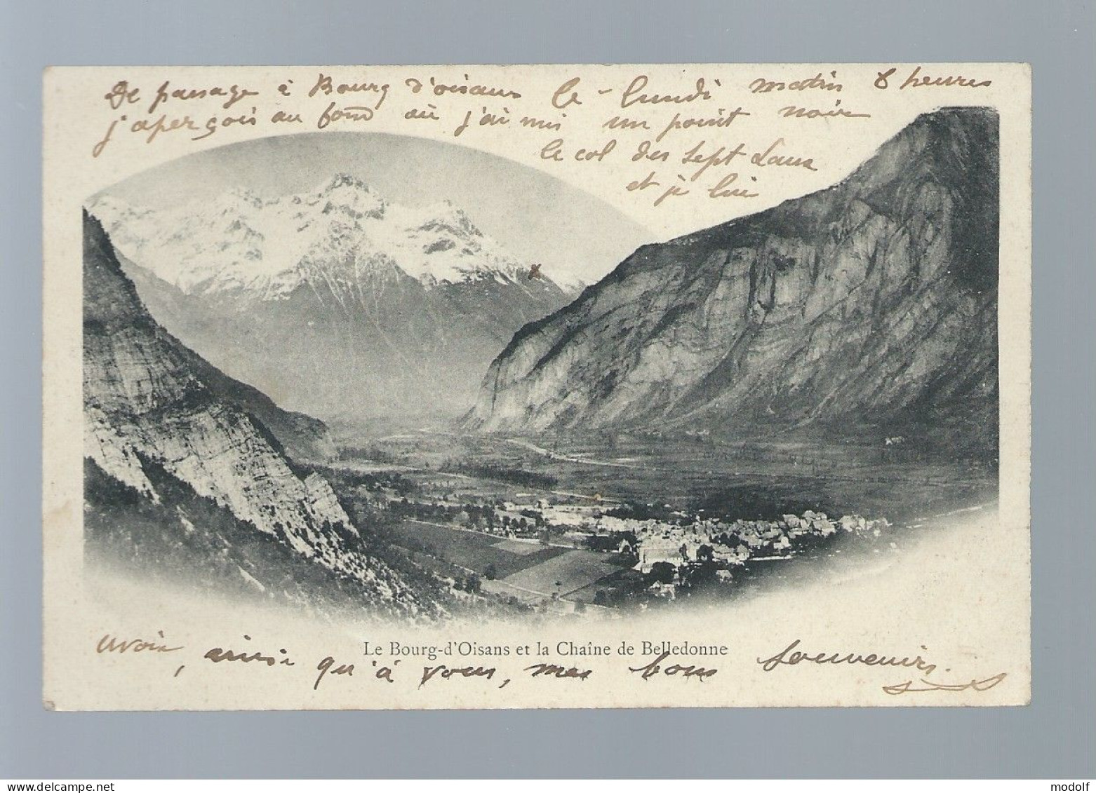 CPA - 38 - Le Bourg-d'Oisans Et La Chaîne De Belledonne - Précurseur - Circulée En 1902 - Bourg-d'Oisans