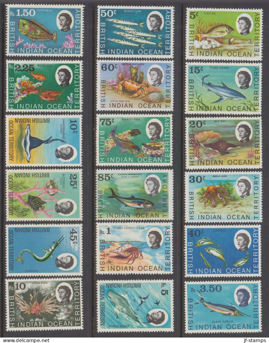 1968-1970. BRITISH INDEAN OCEAN TERRITORRY. Complete Set From Maritime Life With 18... (MICHEL 16-30 + 36-38) - JF524779 - Territoire Britannique De L'Océan Indien