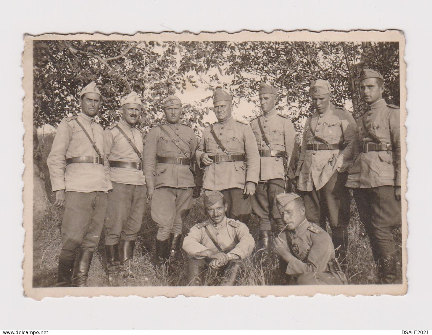 Ww2 Bulgaria Bulgarian Military Officers With Battle Uniforms, Field Vintage Orig Photo 8.5x6cm. (54843) - Guerre, Militaire