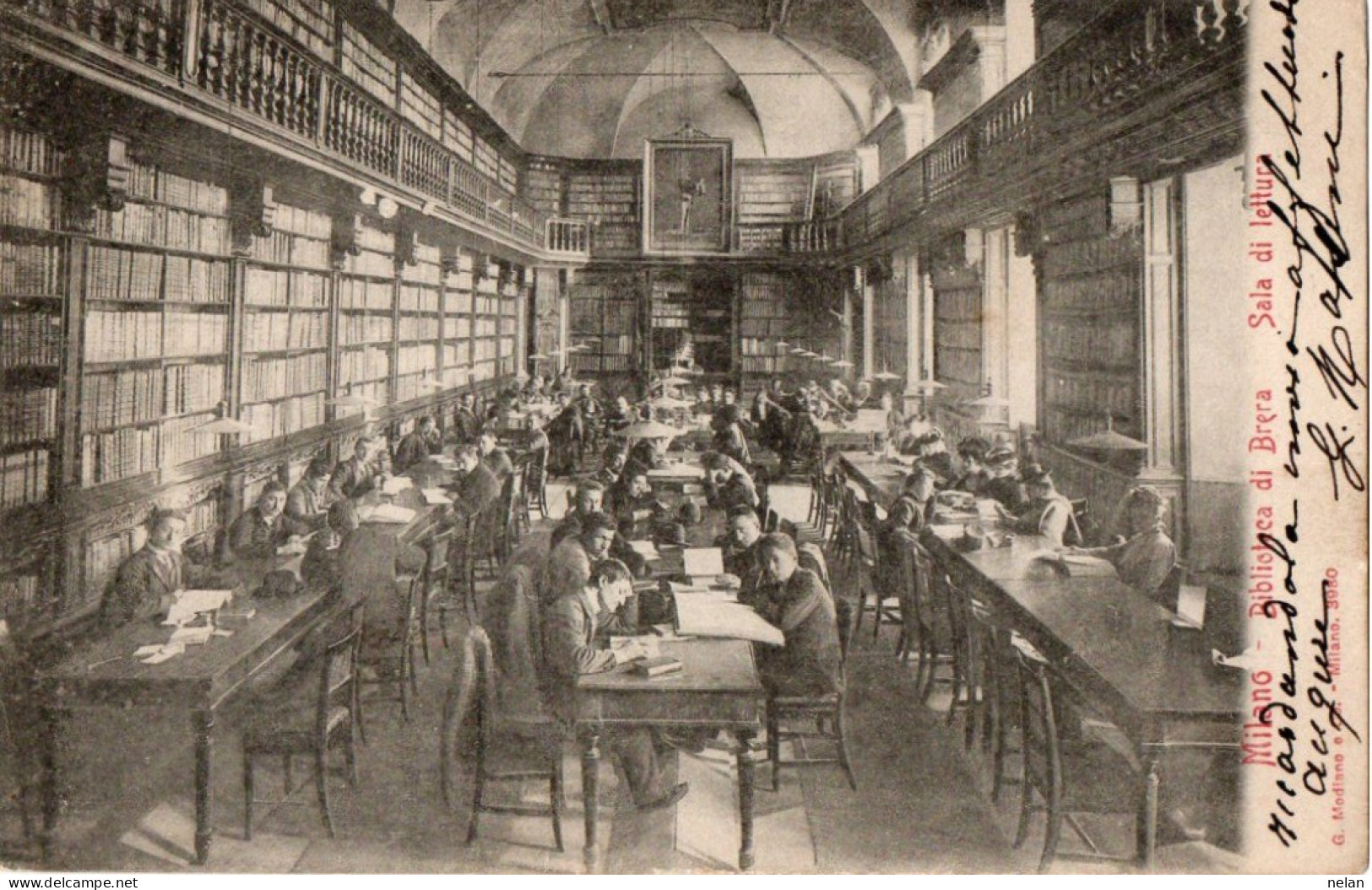 MILANO - BIBLIOTECA DI BRERA - SALA DI LETTURA - F.P. - Milano (Milan)