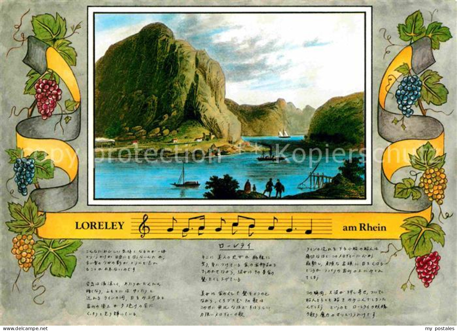 72701250 Loreley Lorelei Stahlstich Carl Mayers Lied Sankt Goarshausen - Loreley