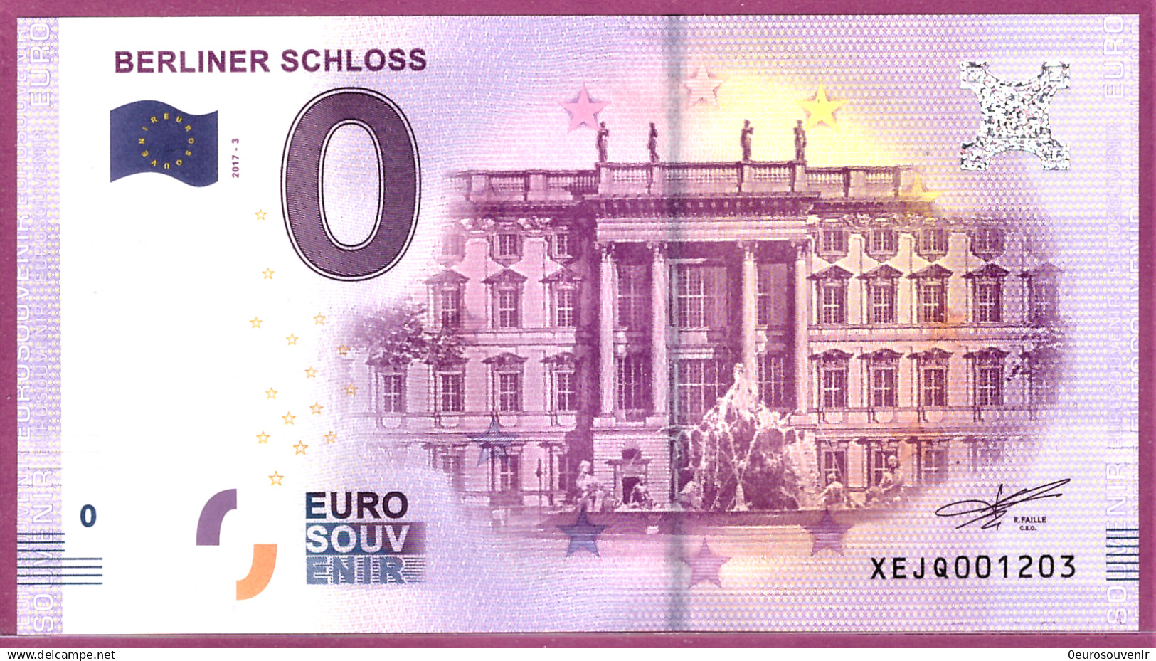 0-Euro XEJQ 2017-3 BERLINER SCHLOSS S-2b Kupfer - Essais Privés / Non-officiels