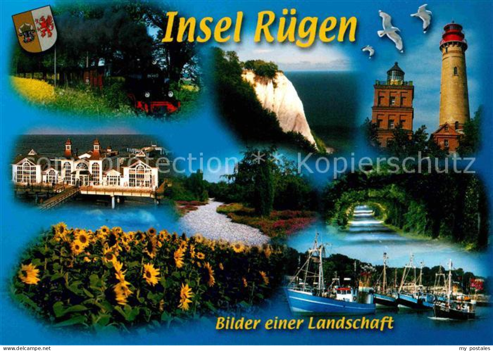 72696505 Insel Ruegen Bilder Einer Landschaft Wappen Kreidefelsen Kueste Leuchtt - Autres & Non Classés