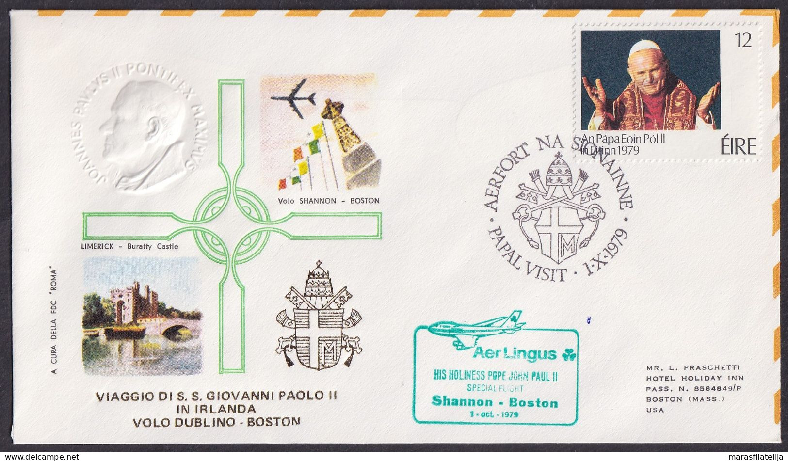 Vatican Ireland 1979, Pope Paul John II Visit - Aerfort Na Sionainne, Special Cover - Other & Unclassified